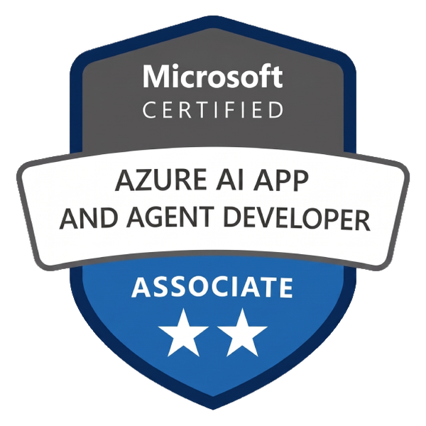 Microsoft Certified: Azure AI Apps and Agents Developer Associate badge